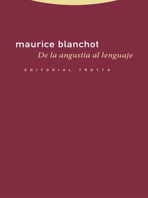 cover image of De la angustia al lenguaje